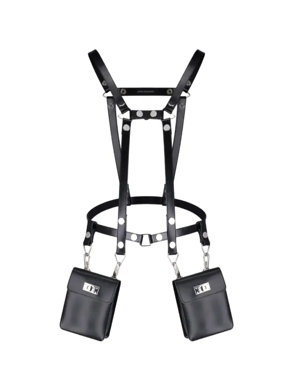 Junya Watanabe Leather Harness Belt in Black