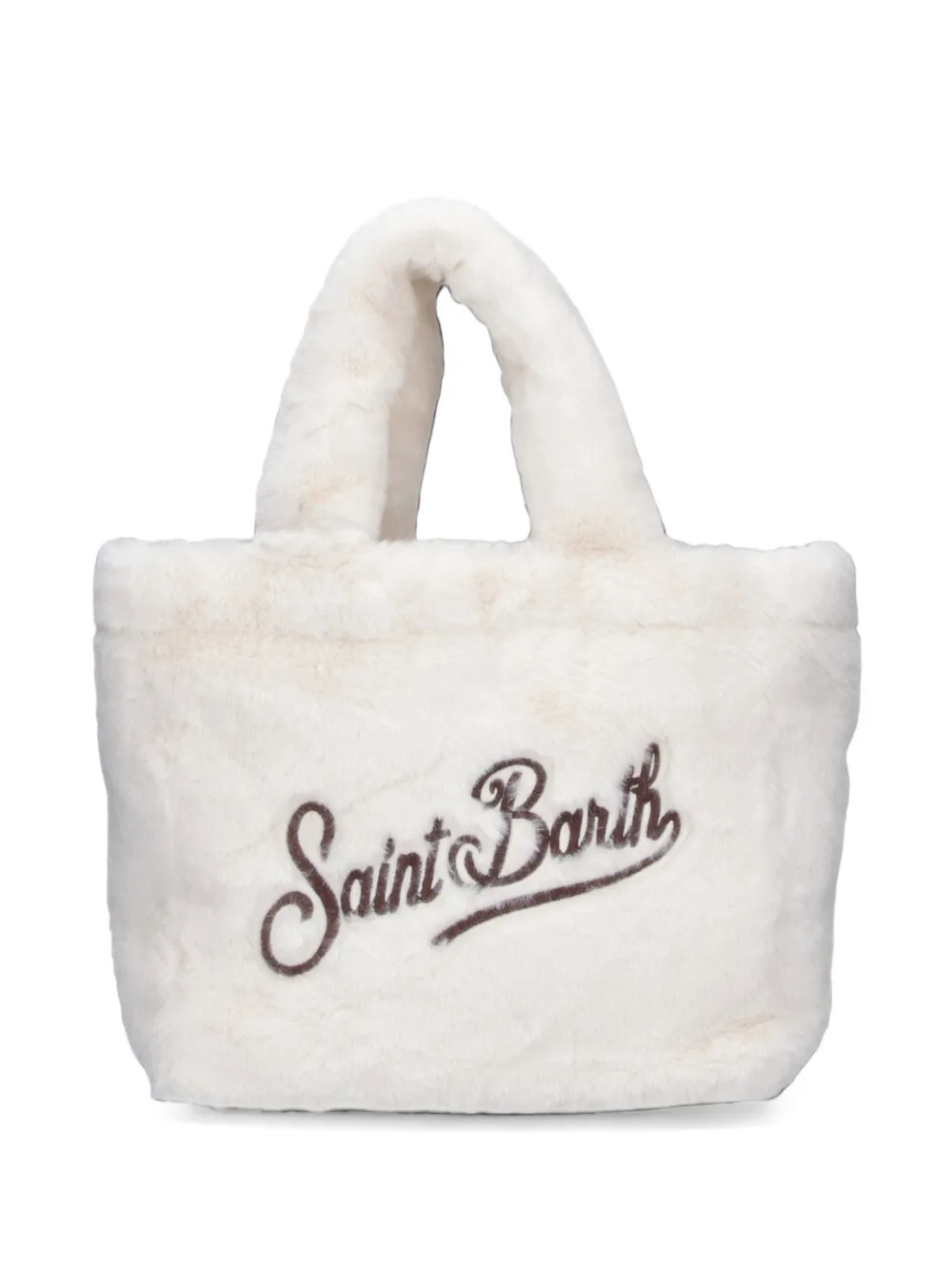 MC2 Saint Barth logo-embroidered faux-fur tote bag Beige