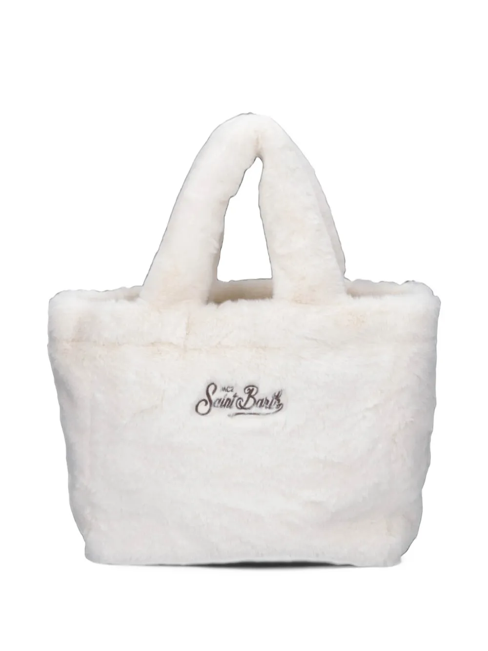 MC2 Saint Barth logo-embroidered faux-fur tote bag Beige