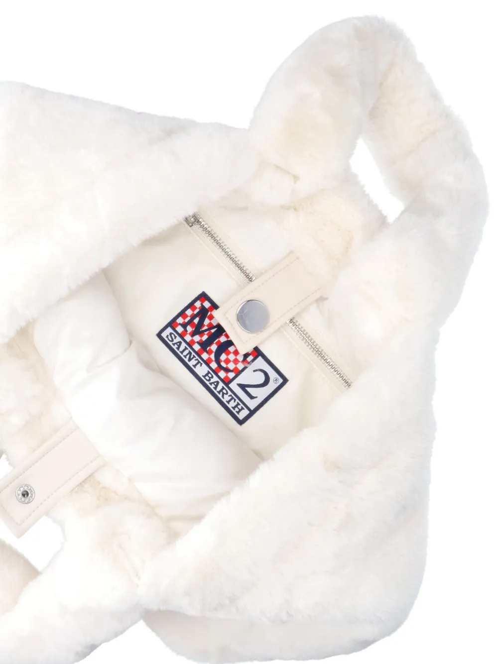MC2 Saint Barth logo-embroidered faux-fur tote bag Beige
