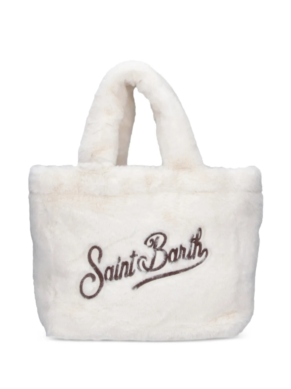 MC2 Saint Barth Shopper van imitatiebont met geborduurd logo Beige