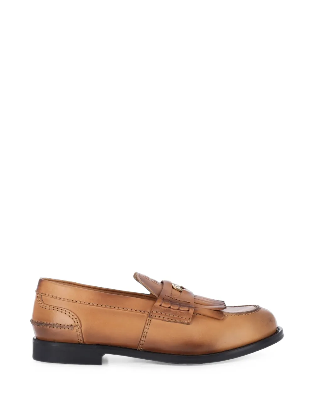 Miu Miu leather loafers - Marrone