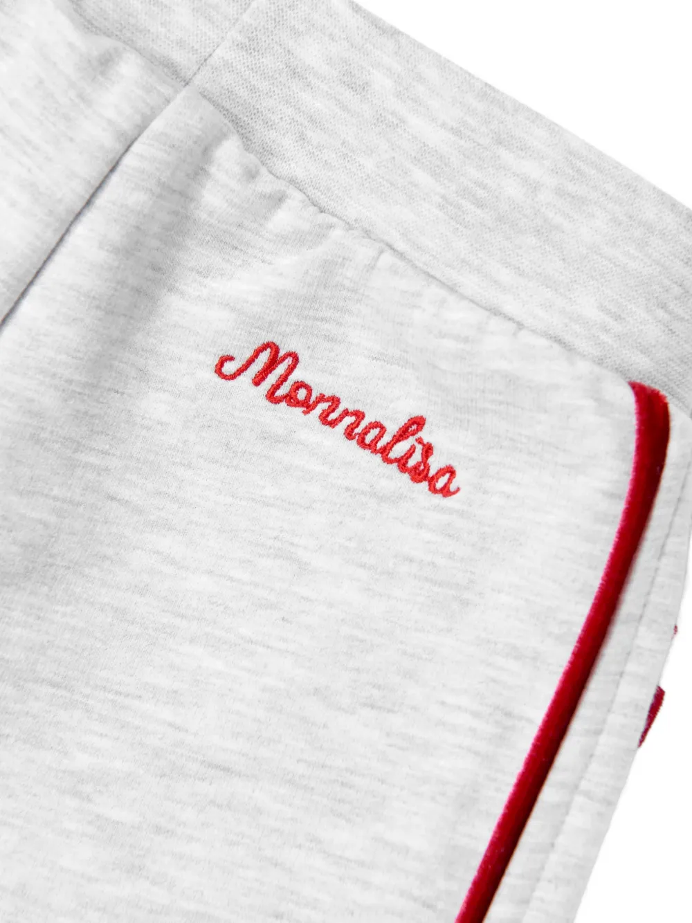 Monnalisa Trainingsbroek met zijstreep en strikdetail Grijs