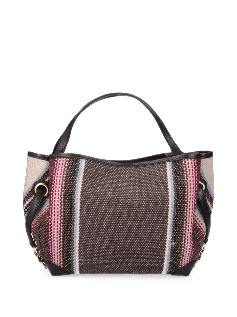 Chloé Kleine Clover gestreepte shopper Bruin