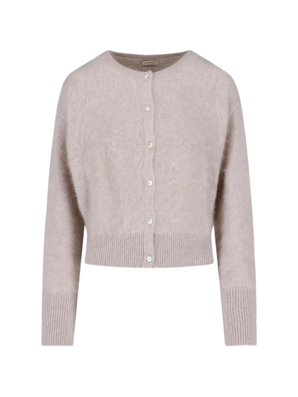 Almada Label Button-up Cashmere Cardigan In Neutral