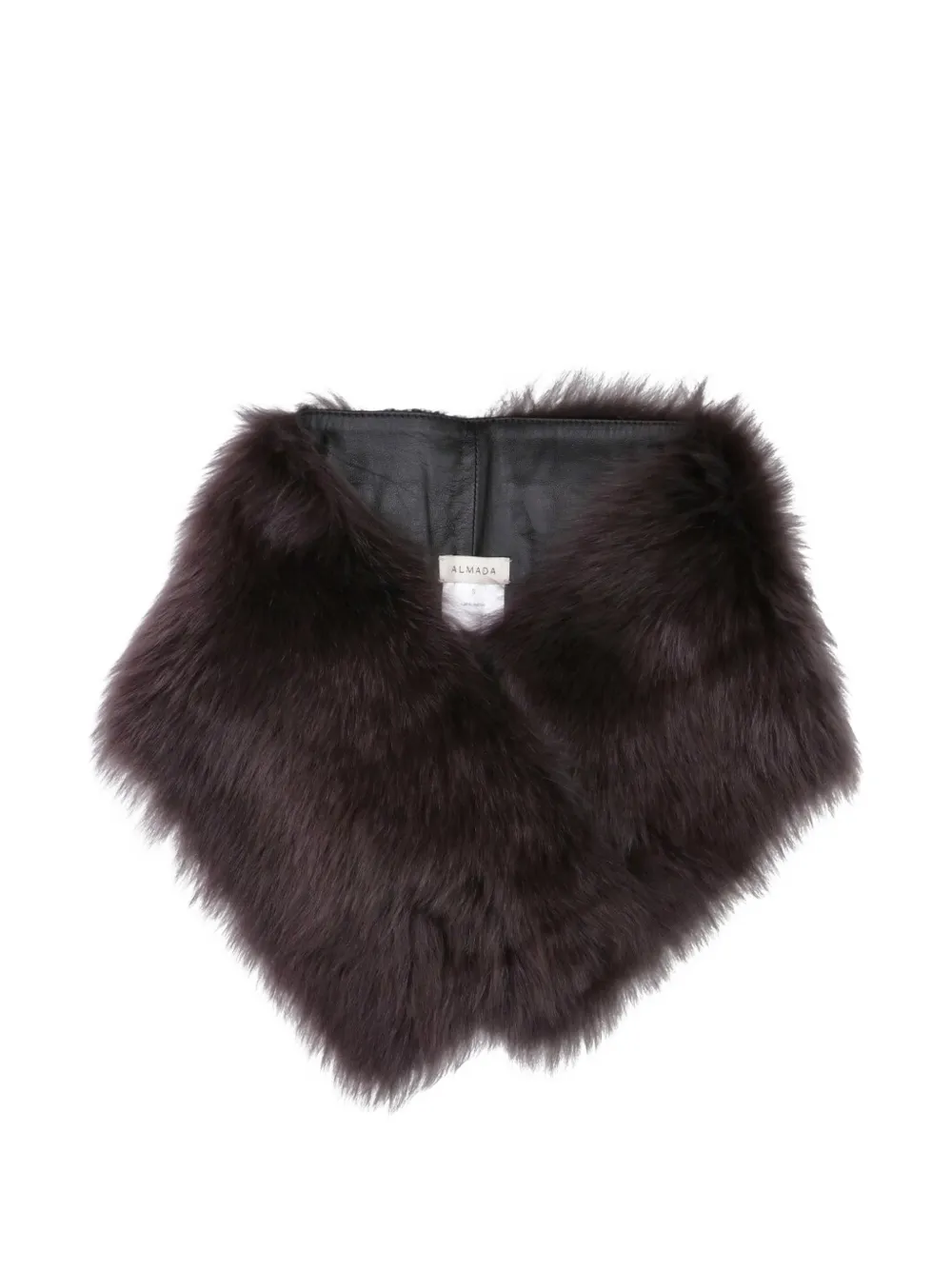 Almada Label Mayma Shearling-trim Leather Scarf In Gray