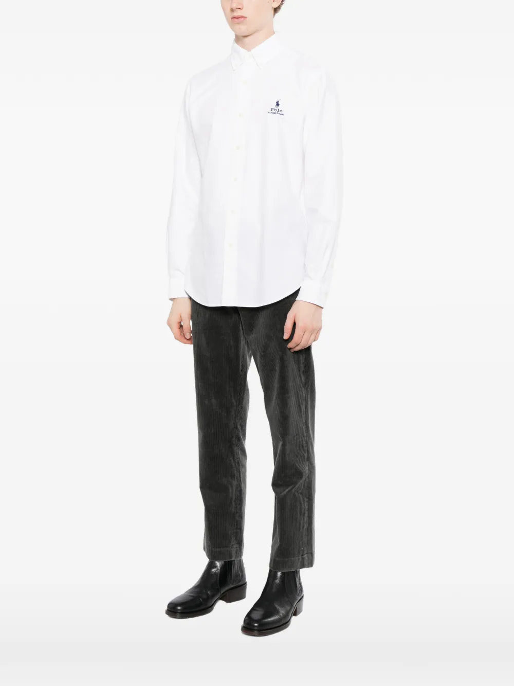 Polo Ralph Lauren button-down collar long-sleeve shirt Wit