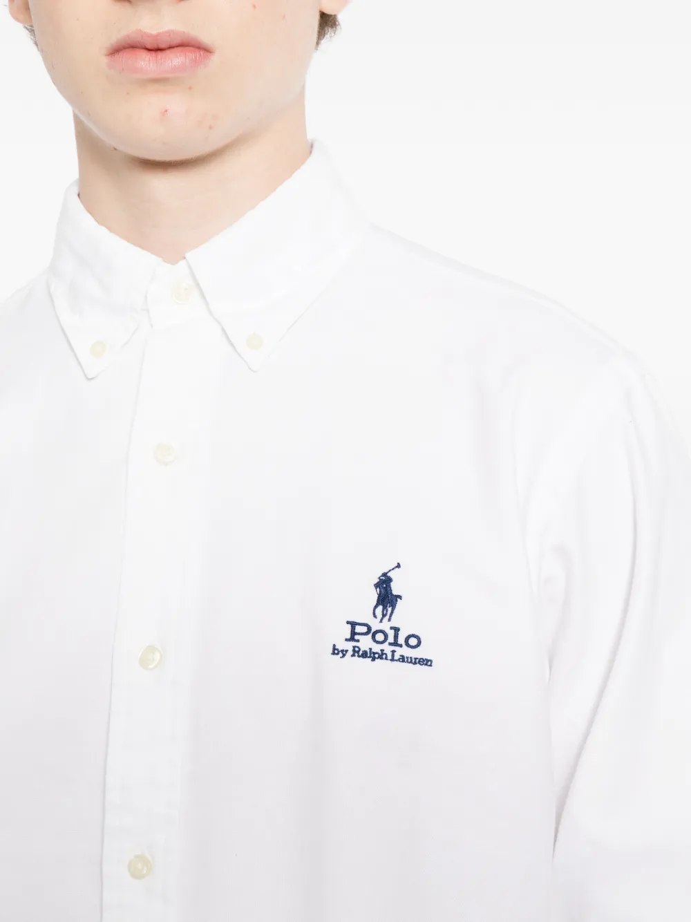 Polo Ralph Lauren button-down collar long-sleeve shirt Wit