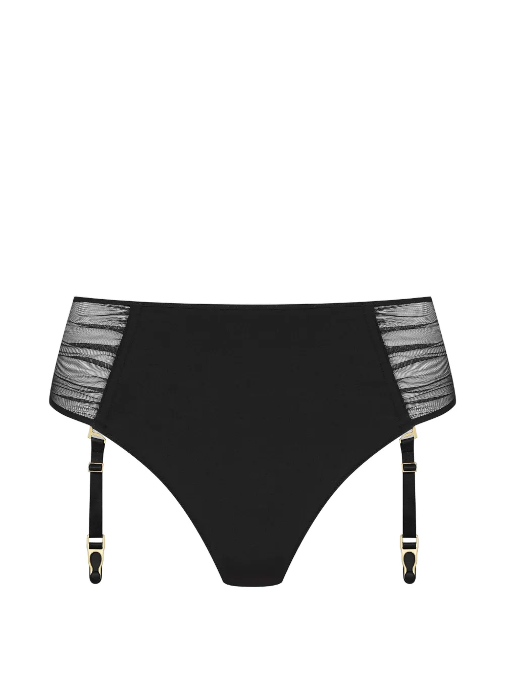 SCANDALE Nuit Fauve high-waist suspender thong - Nero
