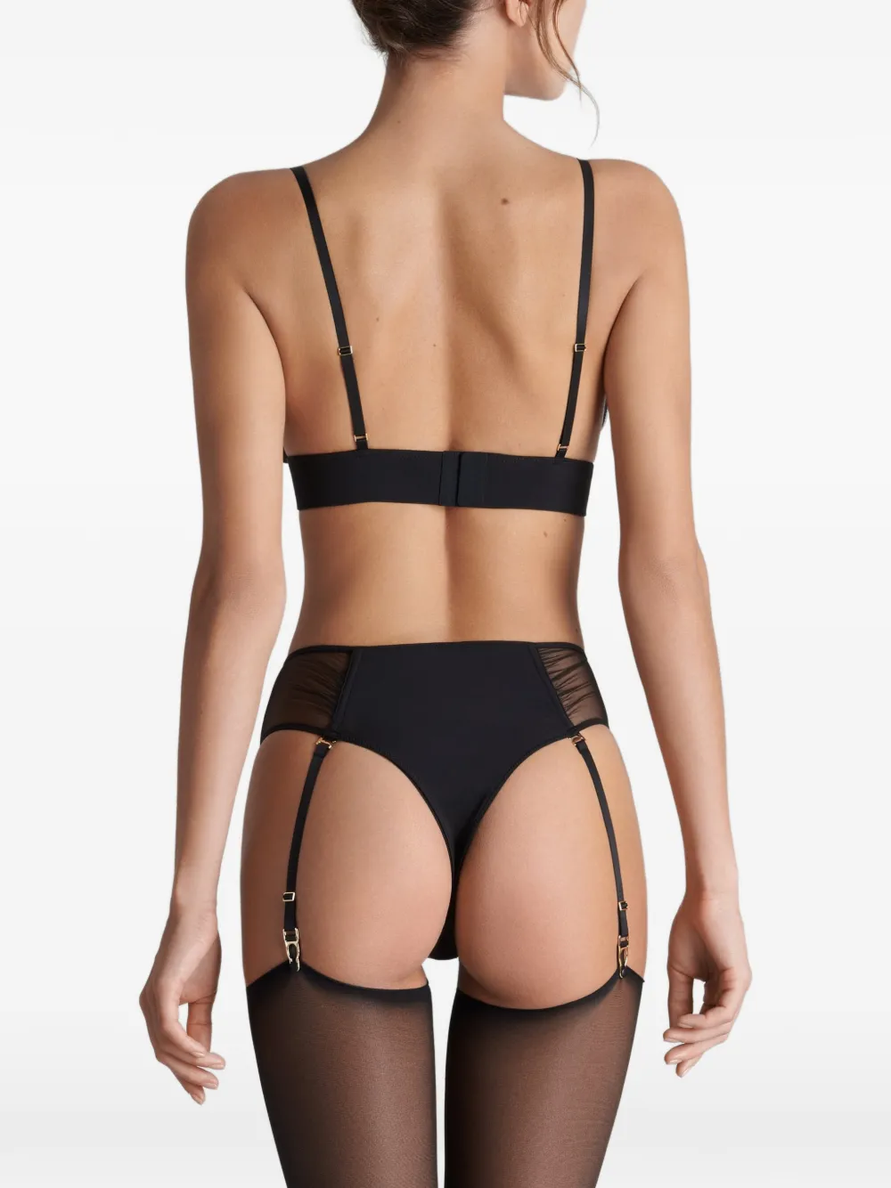 SCANDALE Nuit Fauve high-waist string met bretels Zwart