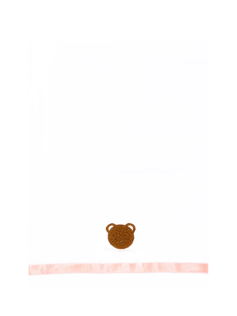 Le Boo Beebè teddy bear-embroidered velvet-trim bed sheets - Bianco