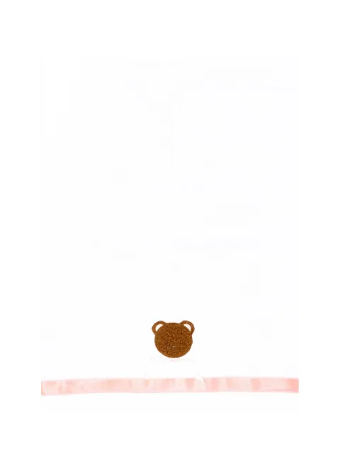 Le Boo Beebè teddy bear-embroidered velvet-trim bed sheets