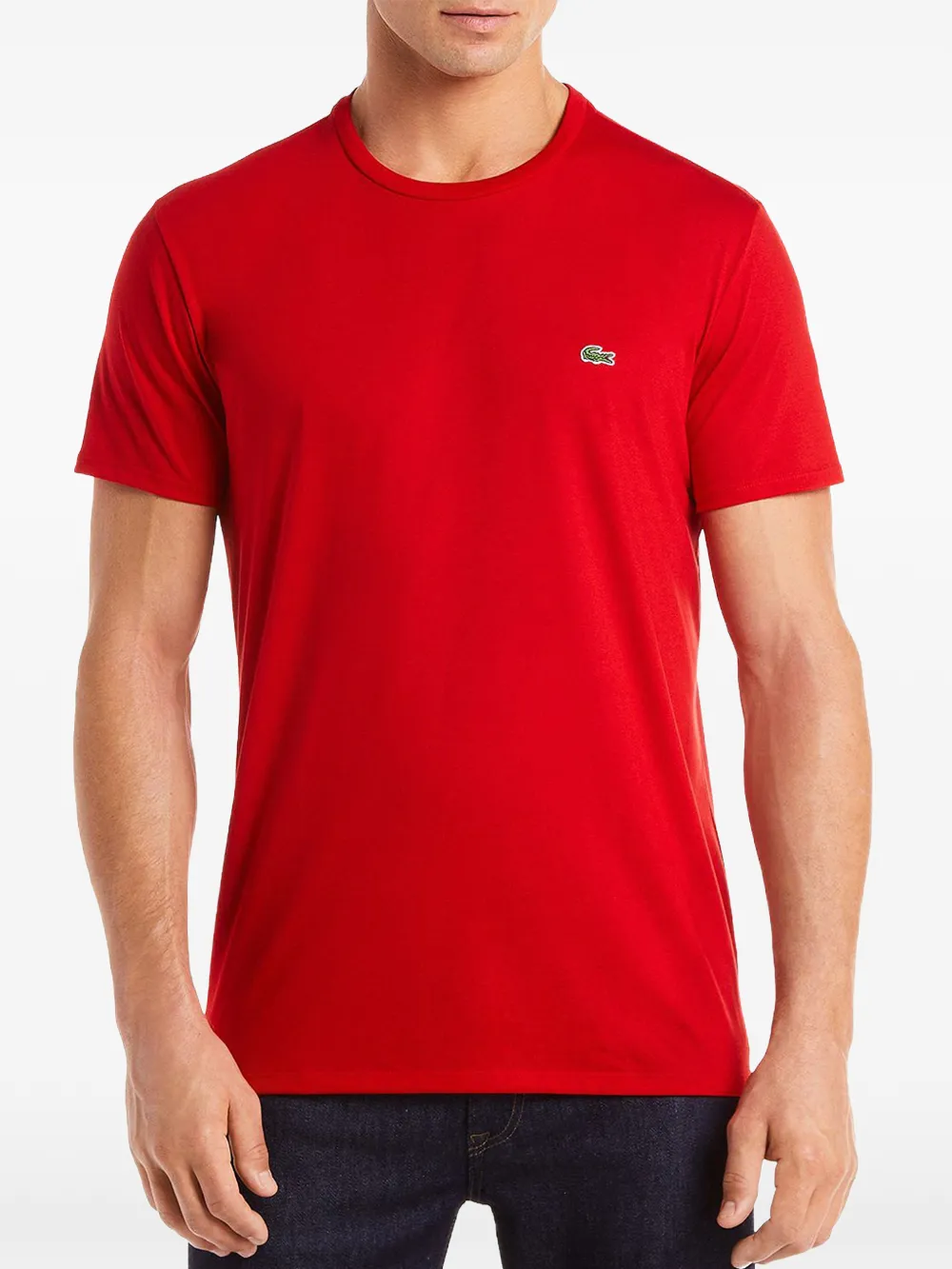 Lacoste logo-patch Pima cotton T-shirt - Rosso