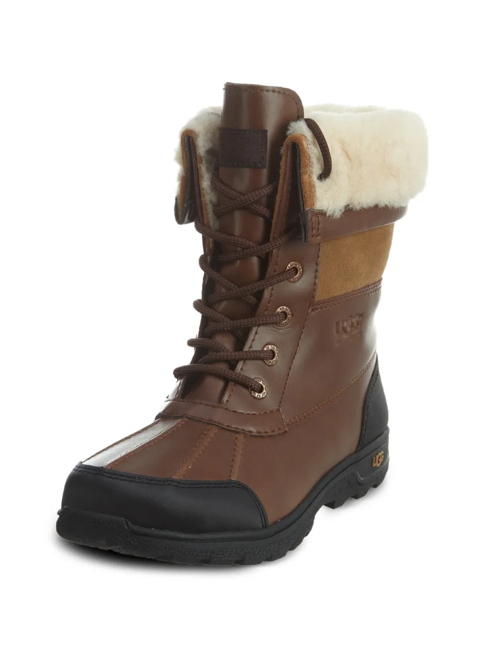 UGG Kids Butte II shearling-cuff boots - Marrone