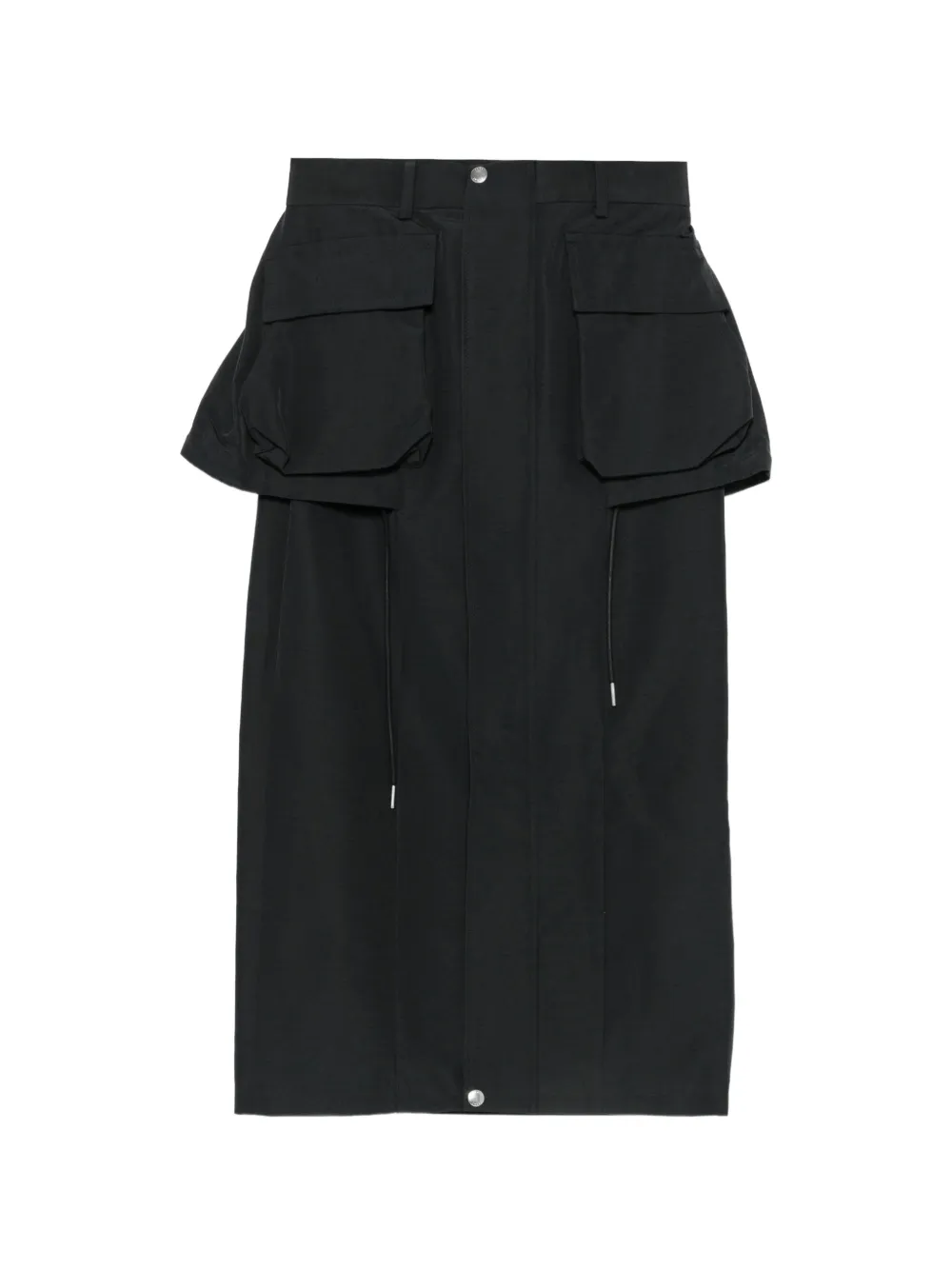 sacai utility-pocket peplum midi skirt