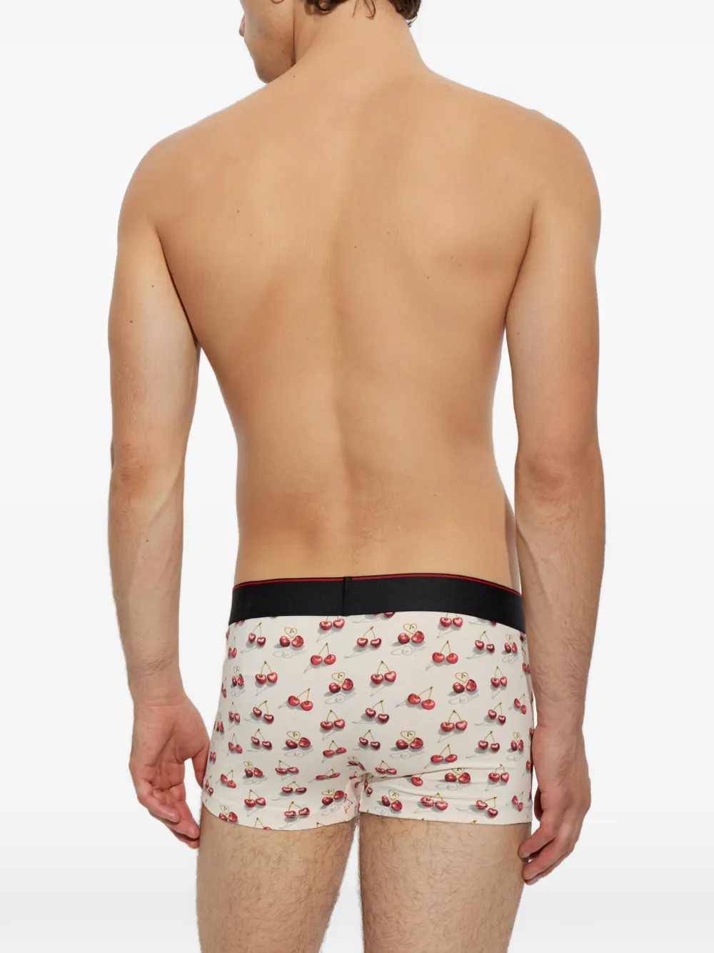 Diesel Drie DAMIEN-GFT boxershorts met kersen-print Beige