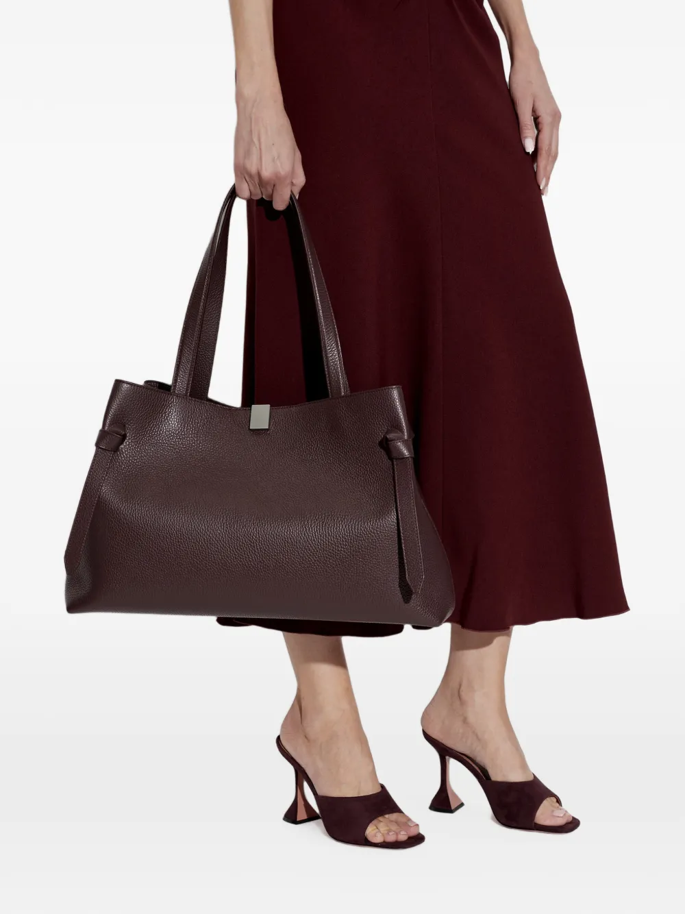 Yuzefi Gyoza Pebbled Leather Tote Bag In White