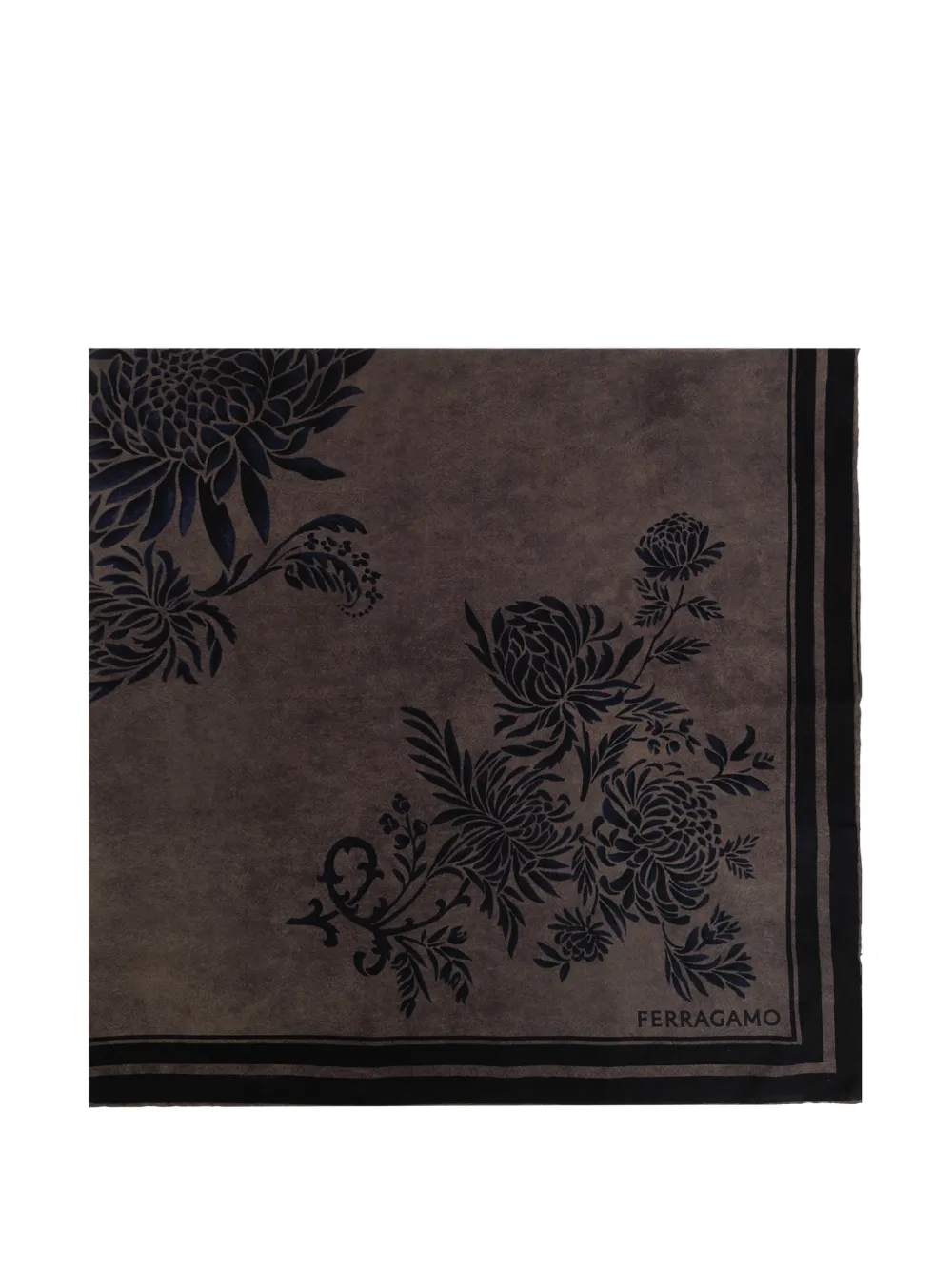 Ferragamo floral-print silk scarf - Blu