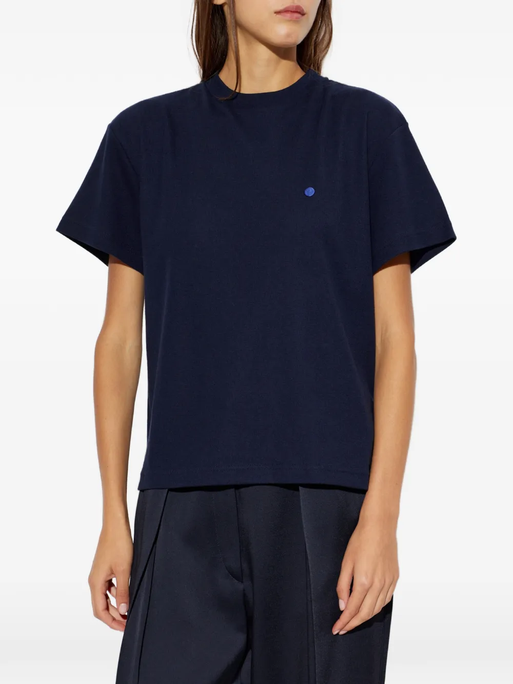 Jil Sander T-shirt met geborduurd logo Blauw