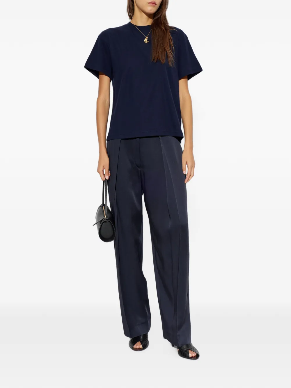 Jil Sander T-shirt met geborduurd logo Blauw