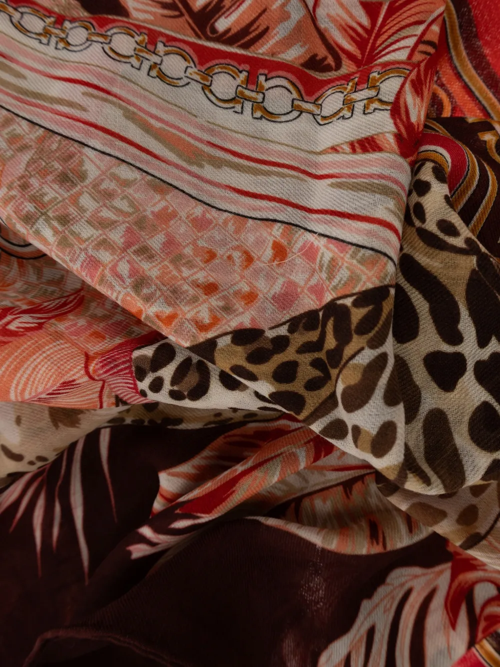 Ferragamo Sjaal met luipaardprint Bruin