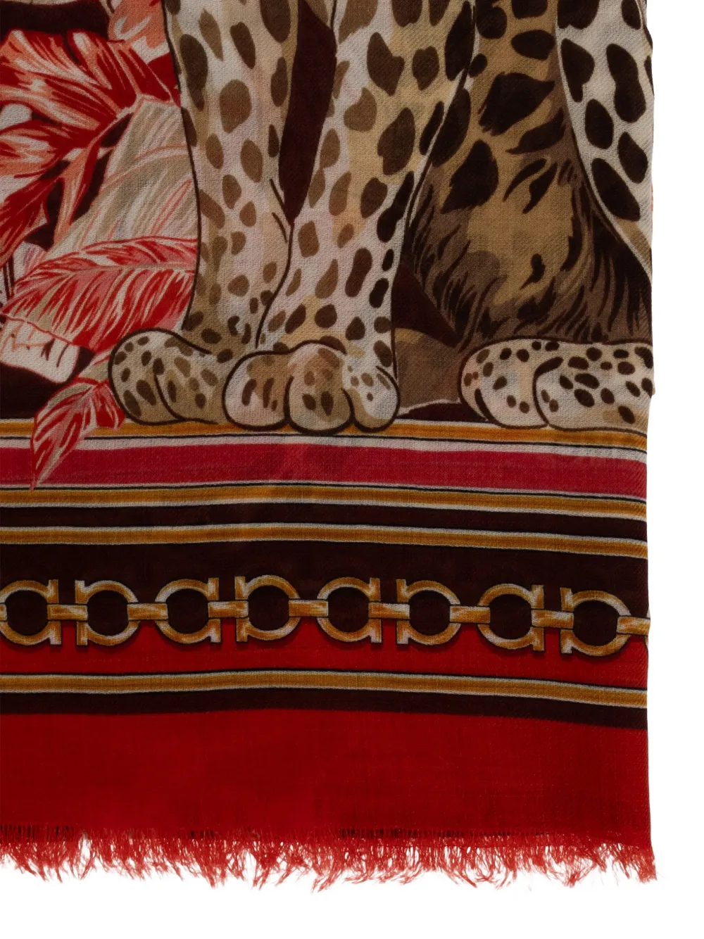 Ferragamo Sjaal met luipaardprint Bruin