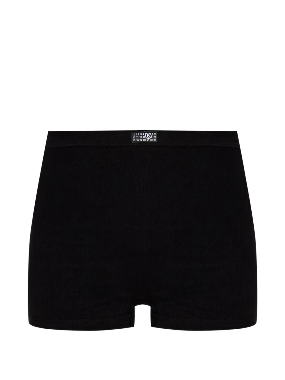 MM6 Maison Margiela ribbed-knit logo-patch shorts - Nero