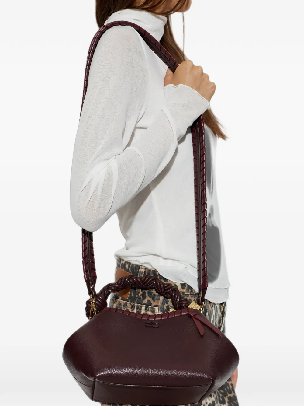 GANNI Bou tote bag - Rosso