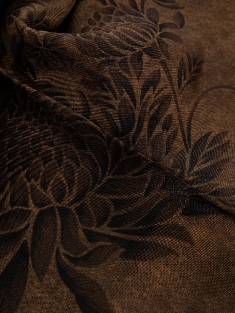 Ferragamo Sjaal met bloemenprint Bruin