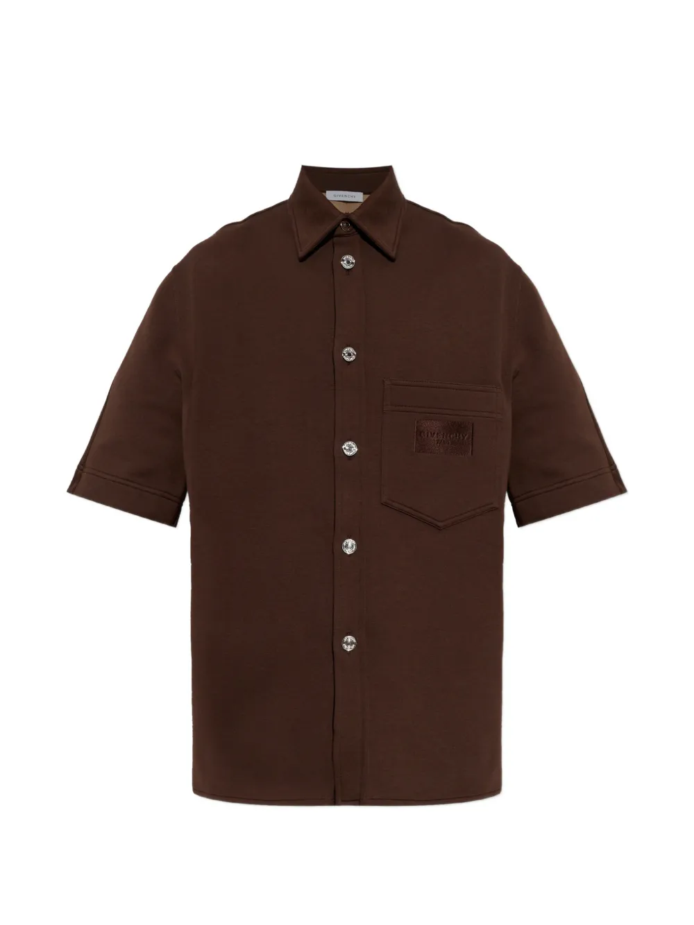 Givenchy Couture Seam logo-patch short-sleeve shirt - Marrone