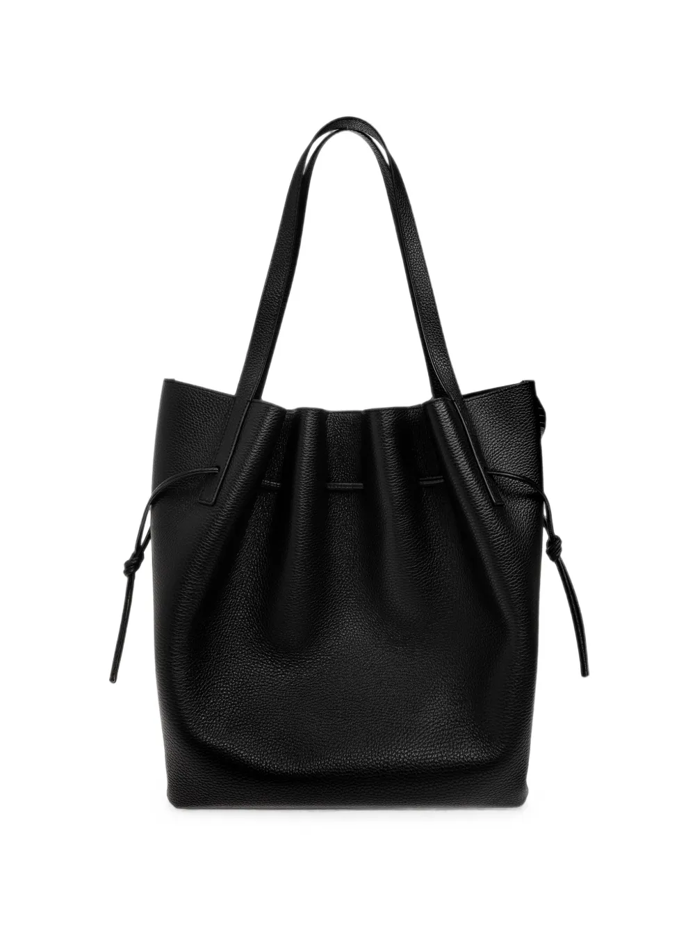 Yuzefi Scallop Pebble-grain Leather Tote Bag In Red