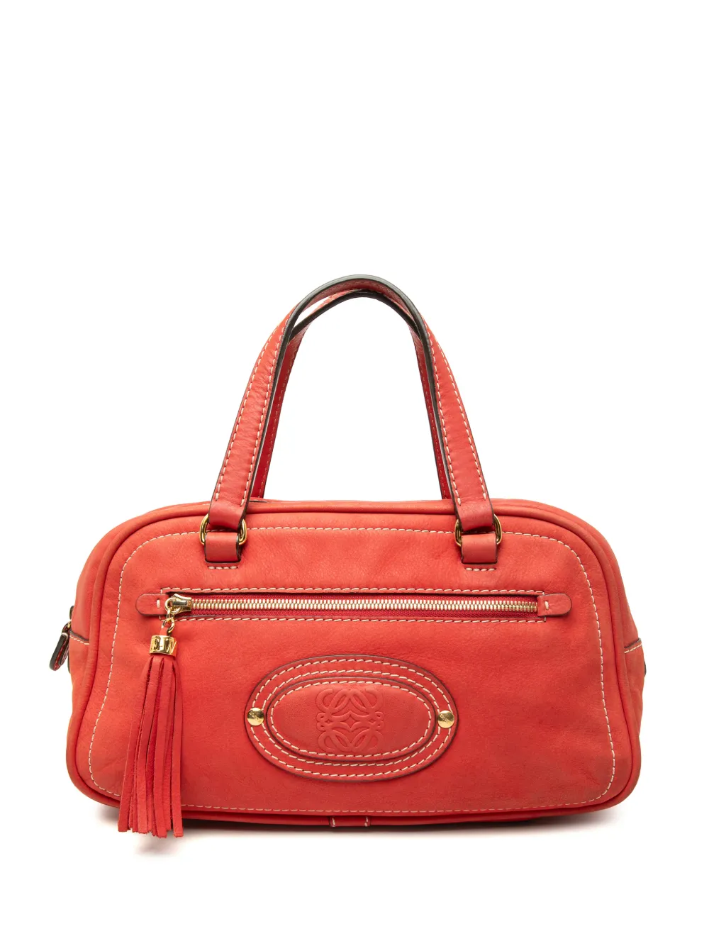 Loewe Pre-Owned 2008 Nubuck Anagram Madrid Fringe handbag - Rot