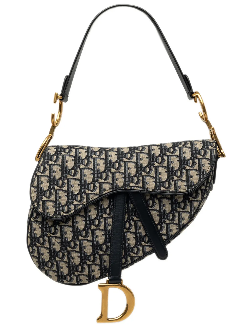Christian Dior Pre-Owned 2019 Oblique Canvas Saddle Bag shoulder bag - Blau