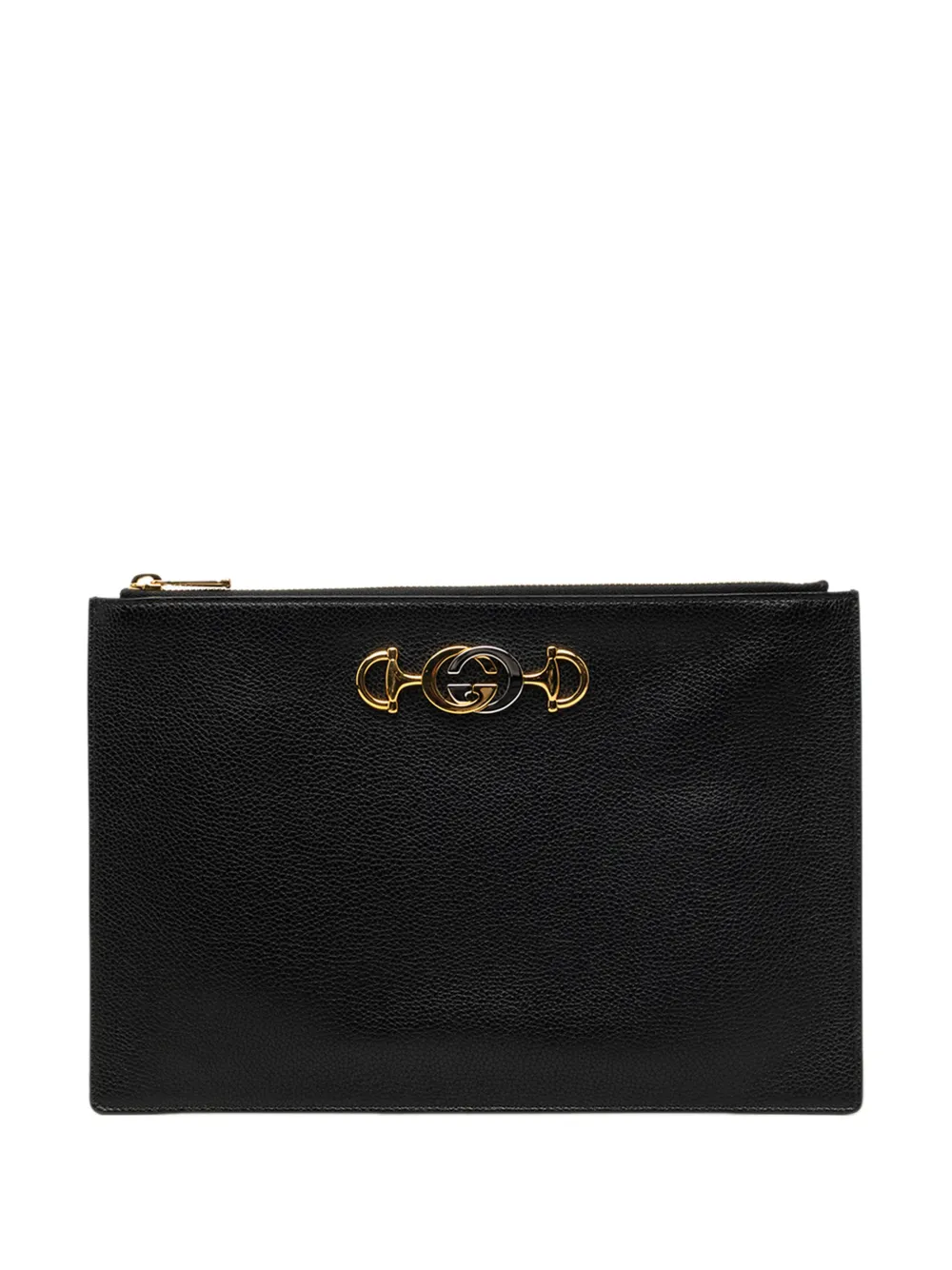 Gucci Pre-Owned Clutch Zumi in pelle di vitello pieno fiore con zip 2000-2015 - Nero