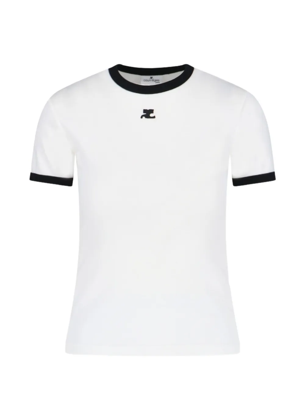 Courrèges logo-patch T-shirt - Bianco