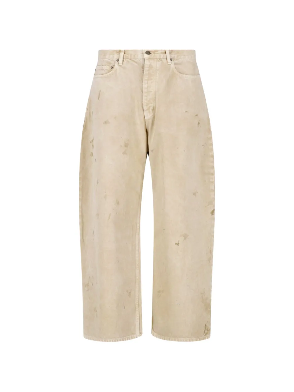 Balenciaga distressed paint-splatter wide-leg jeans - Toni neutri