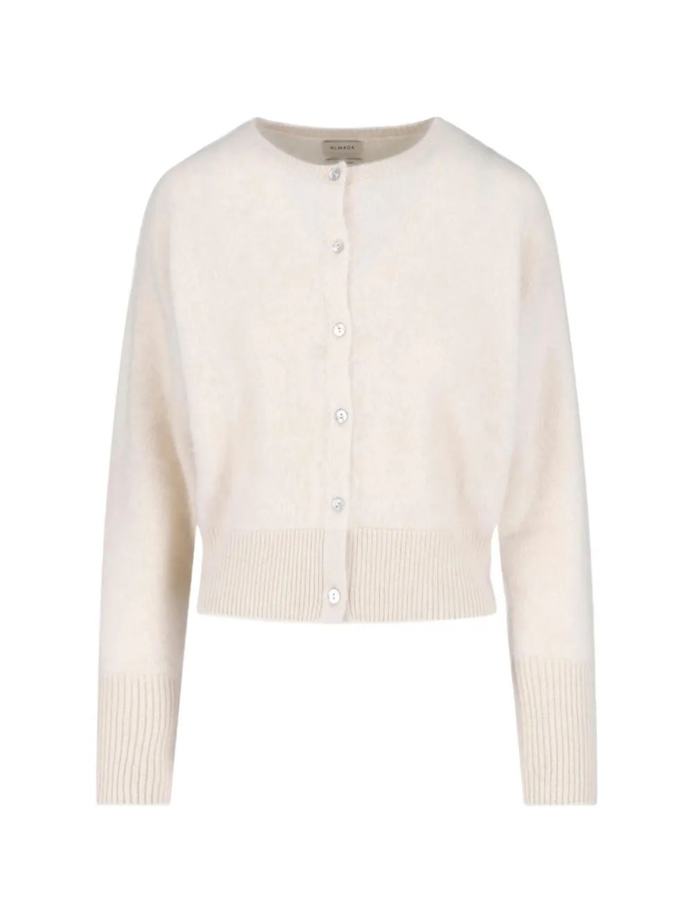 Almada Label Coco Brushed Buttoned Cardigan In Neutral