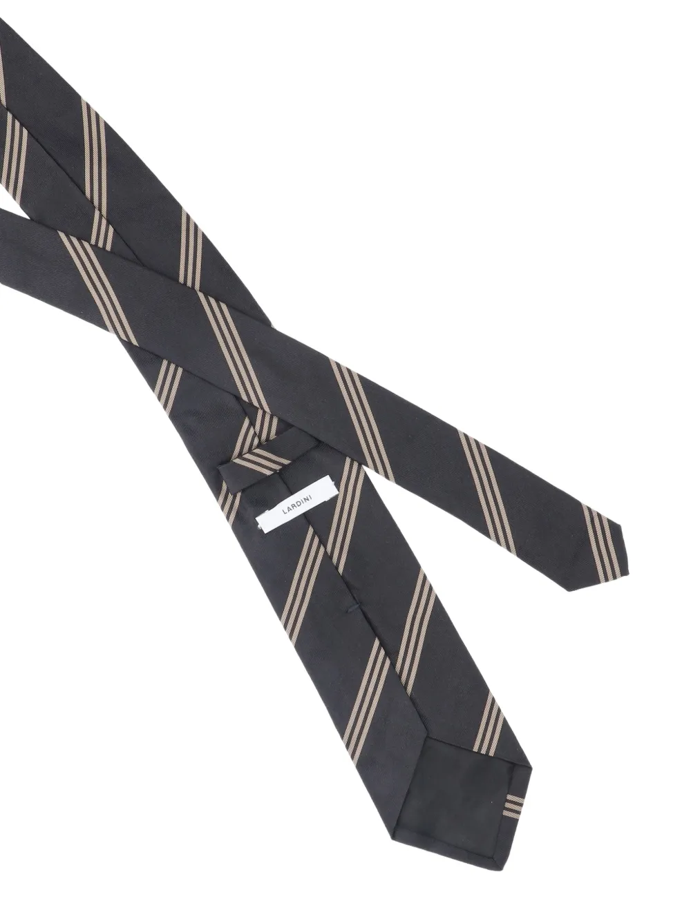 Lardini diagonal-stripe silk tie Zwart