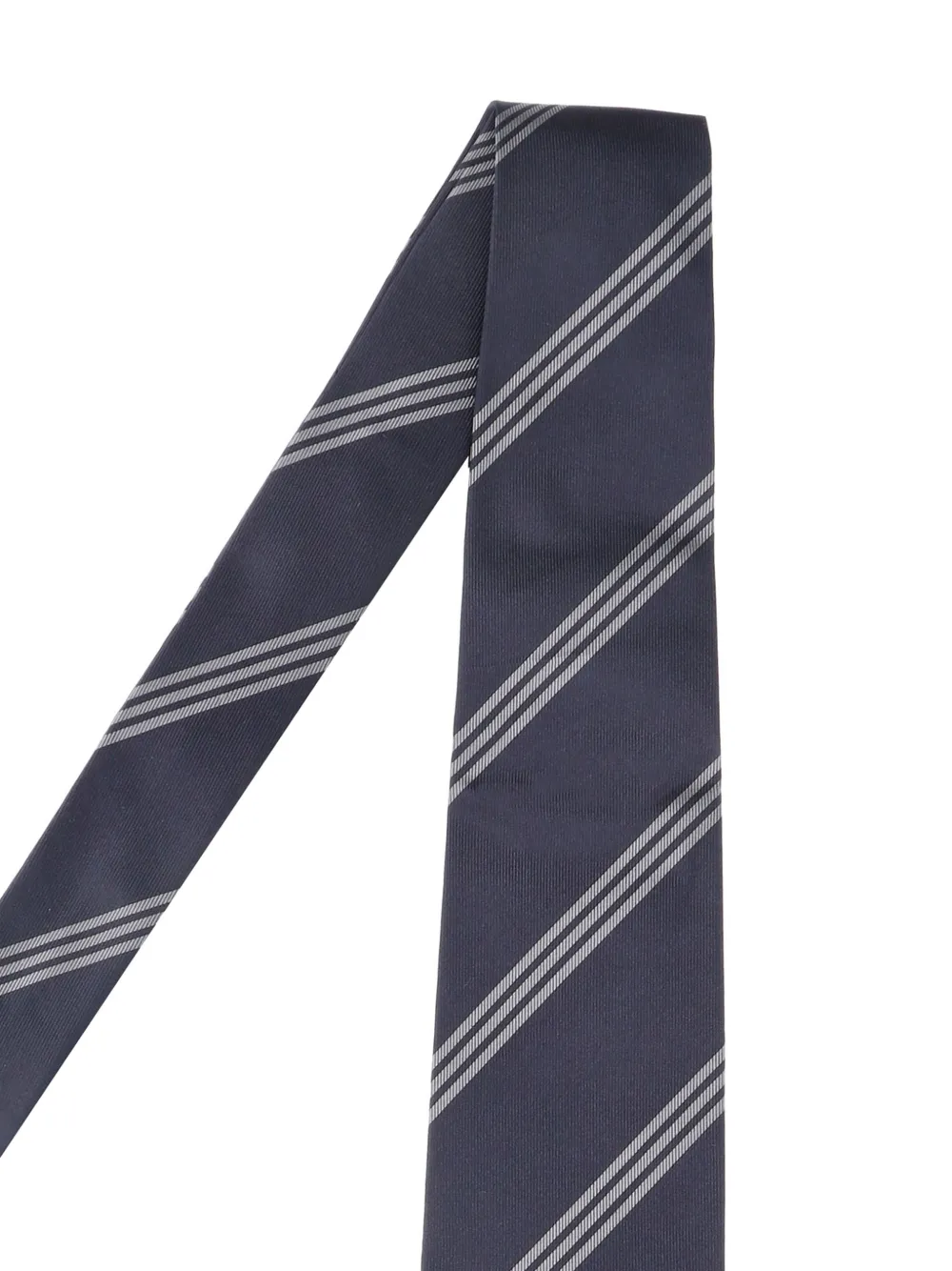 Lardini Gestreepte zijden stropdas Blauw