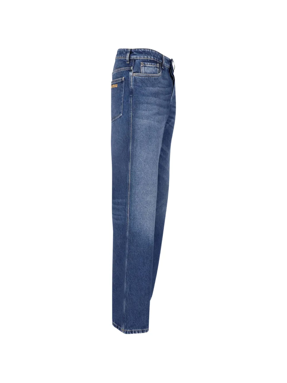 Miu logo-embroidered jeans Blauw
