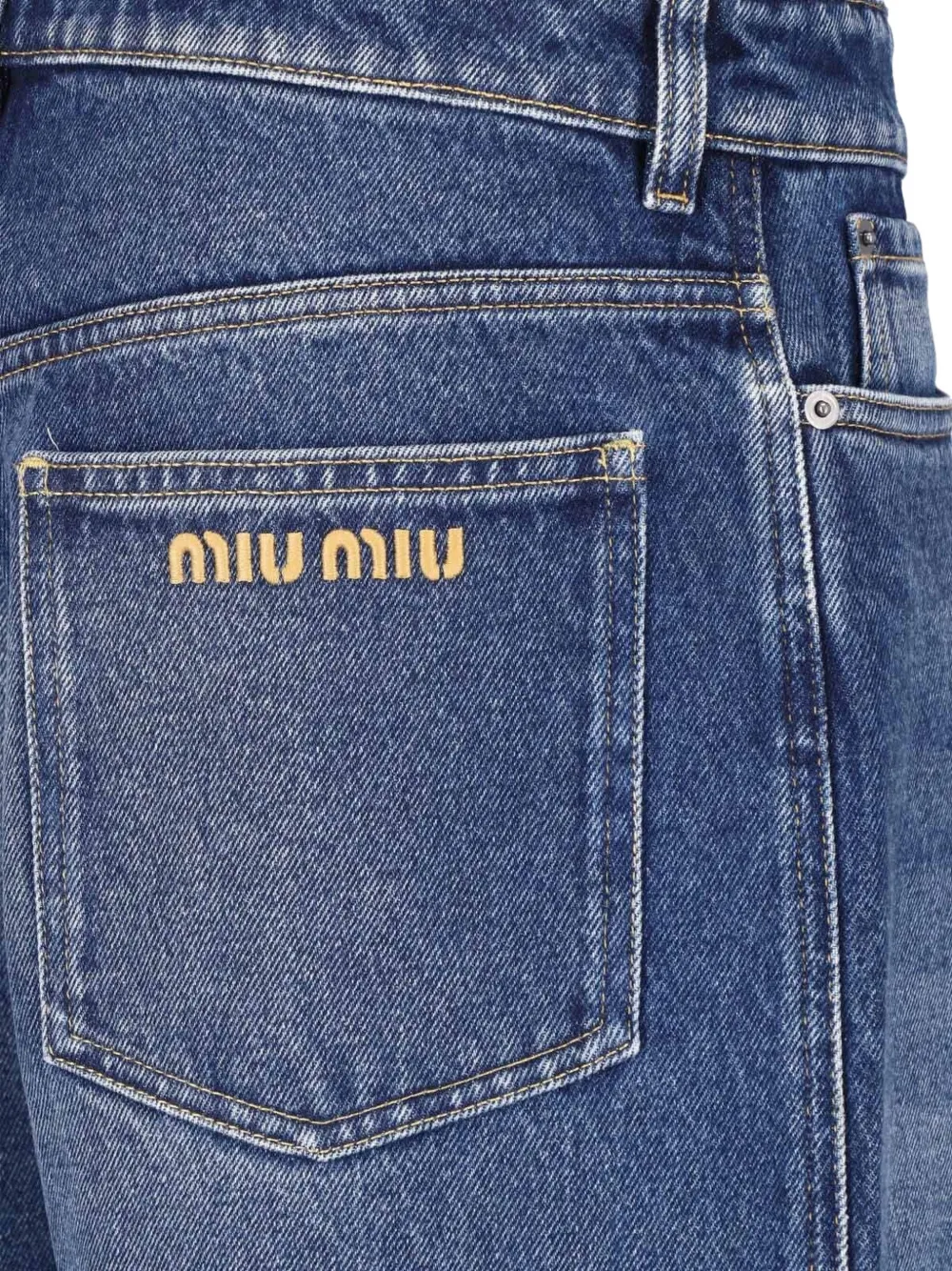 Miu logo-embroidered jeans Blauw