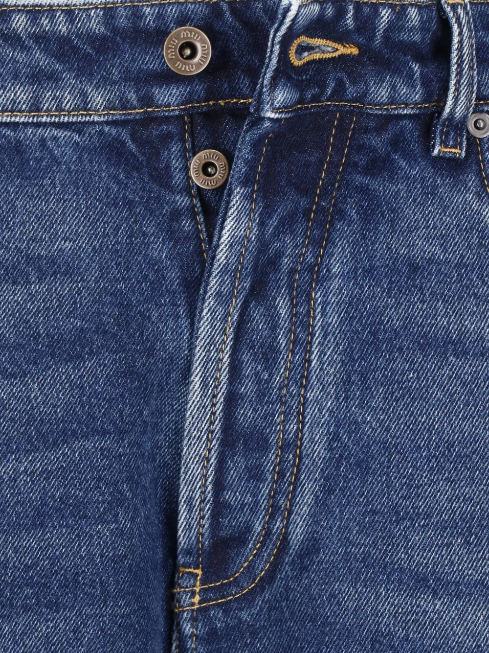 Miu logo-embroidered jeans Blauw
