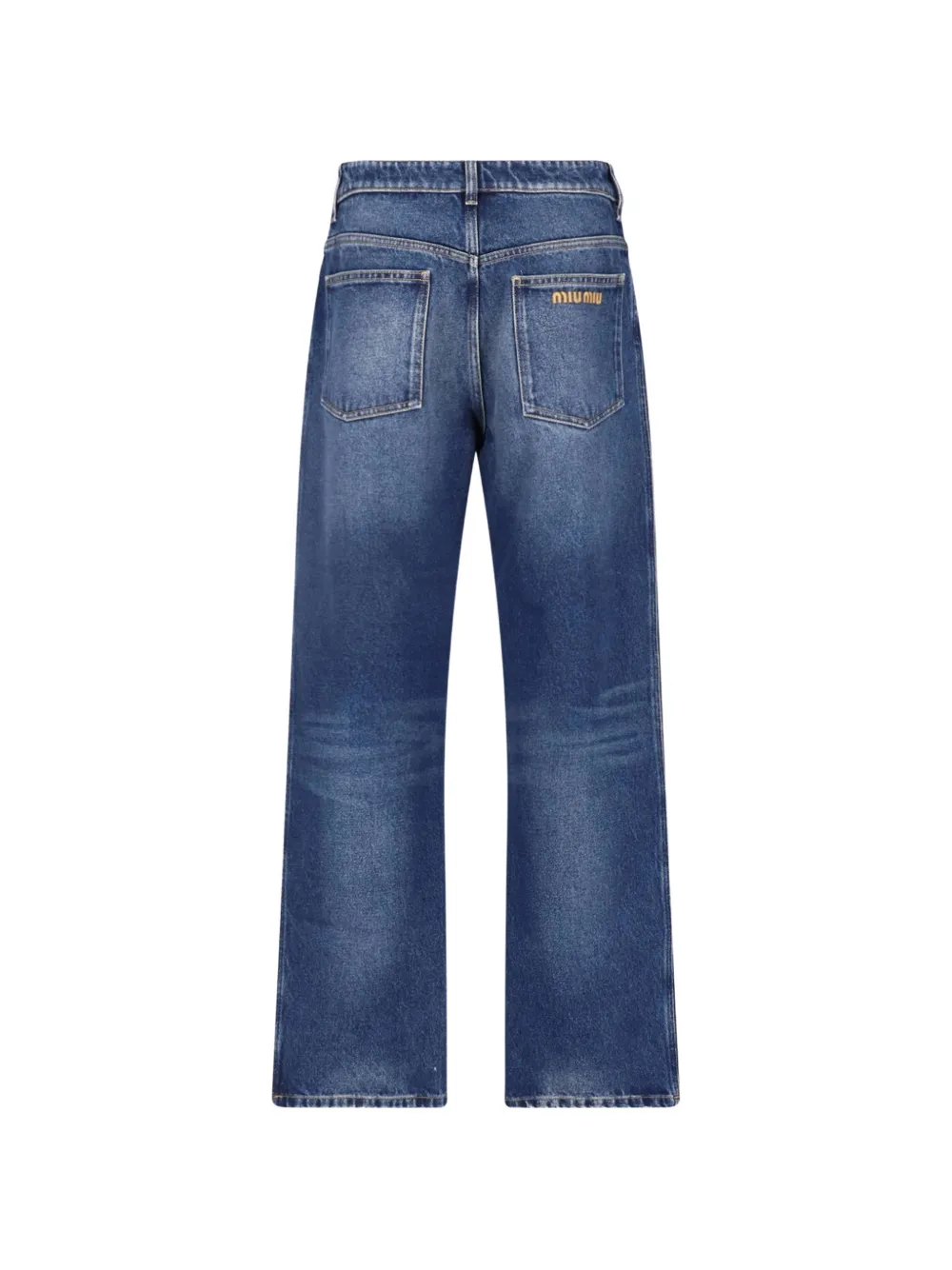 Miu logo-embroidered jeans Blauw