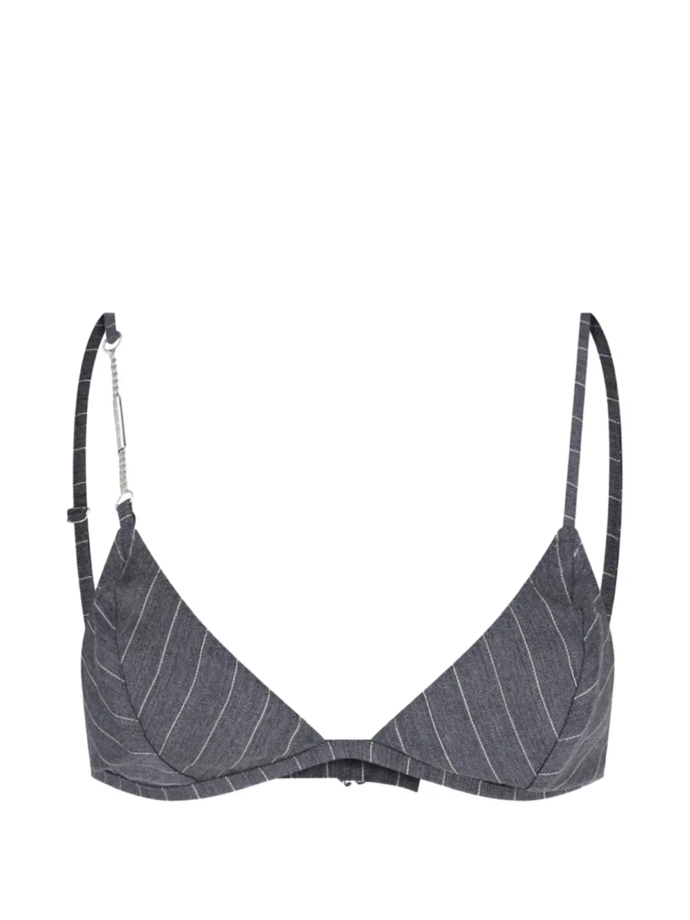 DONDUP pinstripe-pattern chain-link bra - Grigio
