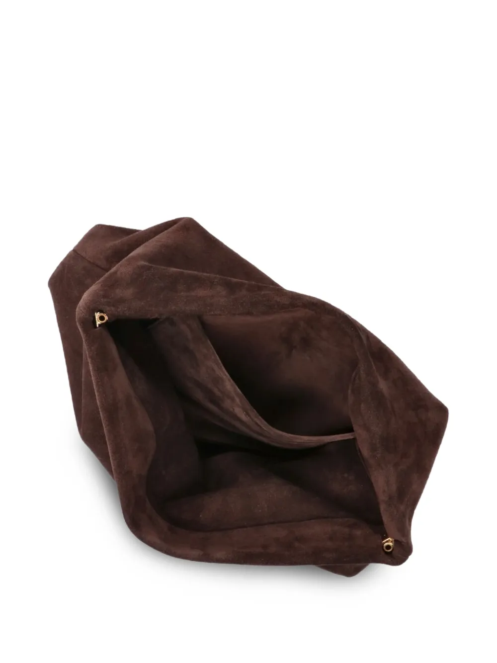 Nili Lotan Suede Clutch Bag in Brown, view 5