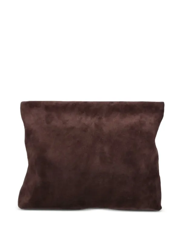 Nili Lotan Suede Clutch Bag in Brown