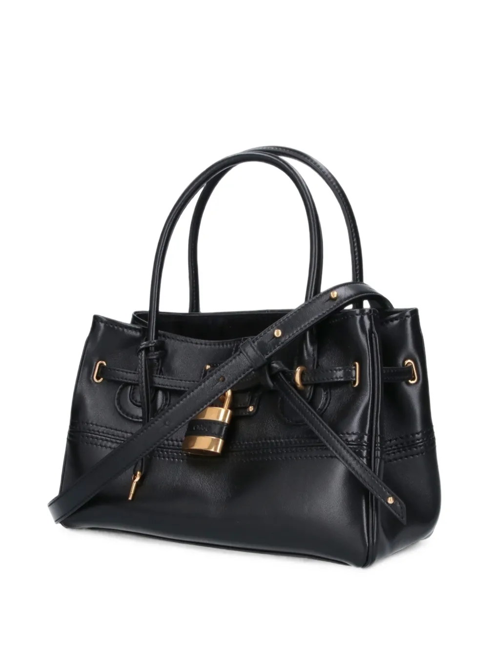 Chloé Kleine Paddington leren shopper met hangslot Zwart