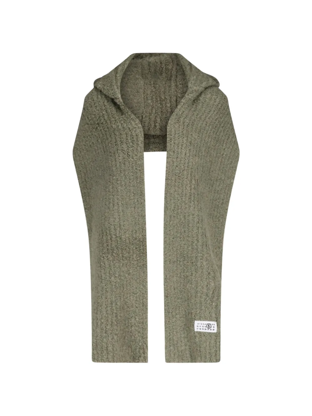 MM6 Maison Margiela hooded ribbed-knit scarf - Verde