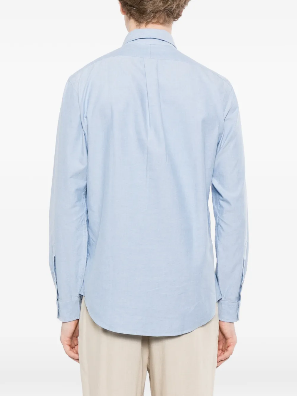 Polo Ralph Lauren logo-embroidered oxford shirt Blauw