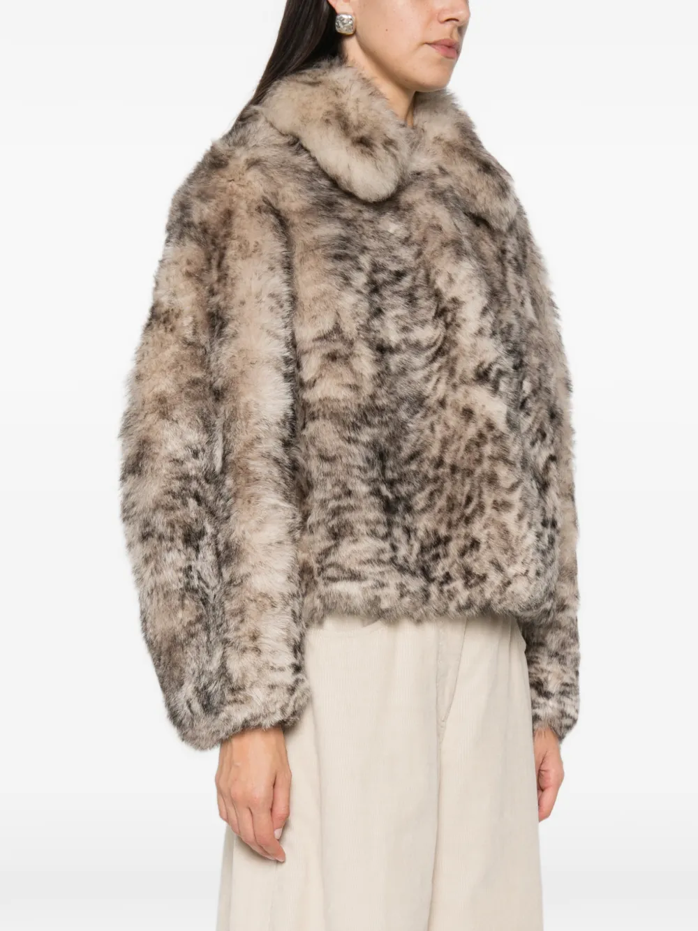 Brunello Cucinelli fur-texture zip-up jacket Beige